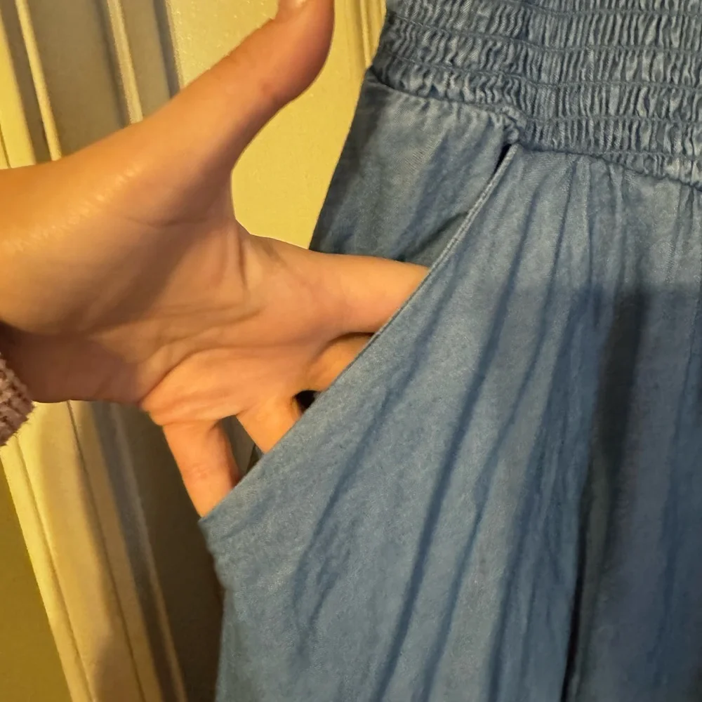 EUC Torrid Shirred Chambray Dress - Picture 2 of 6